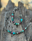 Sterling Silver Jasper Turquoise Necklace