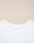Solid Waffle Ribbed Patchwork Dolman Sleeve Oversized Top