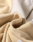 Khaki Stripe Mix Half Zip French Terry Plus Size Sweatshirt