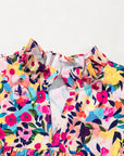 Floral V-Neck Puff Sleeve Mini Dress