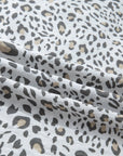 Leopard Colorblock Patchwork V-Neck Cap Sleeve Blouse