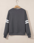 Varsity Stripe Drop Shoulder Oversized Sweatshirt