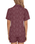 Burgandy Longhorn Women's Western Pajama Set