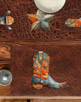 7 Pieces Rustic Ranch Western Cowboy Table Runner and Placemats Set Made in USA