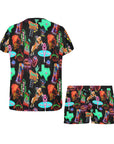 Vegas Neon Western Women's Short and Top Pajama Set