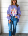 Floral Patchwork Long Sleeve Sweatshirt