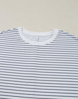Stripe Ruffle Sleeve Crewneck T-Shirt Mini Dress