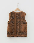 Western Paisley Sherpa Pocketed Vest