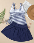 Colorblock Tankini Top and Skort Swim Set