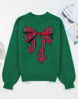 Monamara Bow Graphic Christmas Sweater