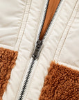 Elizabeth Patchwork Zipper Stand Vest