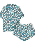 Baha Ranch Turquoise Crazy Satin Ruffle Western Pajama Set