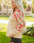Azari Plaid Patchwork Casual Top