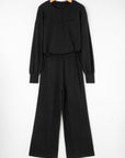Textured Chest Pocket Top and Pants Set