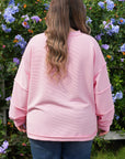 Plus Size Solid Ribbed Drop Shoulder Top
