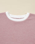 Plus Size Contrast Trim Drop Shoulder Top