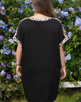 Plus Size Leopard Patchwork Shift T-Shirt Dress