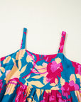 Floral High Waist Sleeveless Flared Maxi Dress