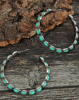 Sky Blue Gem Inlay Retro C-shape Earrings