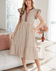 Makenzie Contrast Trim Midi Dress