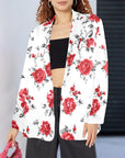 Baha Ranch Mexican Red Rose Floral Blazer