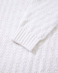 Textured Knit Ribbed Edge V-Neck Sweater