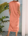 Mineral Wash Pocketed T-shirt Maxi Dress