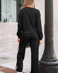 Varsity Stripe Crewneck Pullover & Sweatpants Set