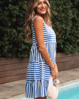 Stripe Scoop Neck Sleeveless Mini Dress