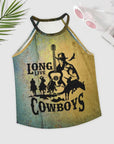 Baha Ranch Cowboys Print Women's Western Tank Top