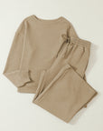 Textured Top and Pants Set