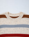 Stripe Drop Shoulder Exposed Seam Sweater
