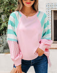 Vanessa Patchwork Raglan Pullover Top