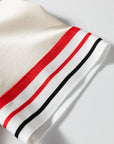 Contrast Stripe Crewneck Top & Straight Pants Set