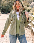 Textured Knit Pocketed Drawstring Hooded Jacket
