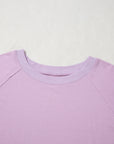 Plus Size Floral Patch Colorblock Long Sleeve Top