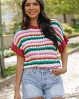 Molly Sleeve Colorful Textured Sweater