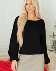 Faye Backless Bubble Sleeve Sweater