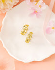 Lavender Link Hoop Stud Earrings
