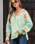 Emberly Patchwork Half Hooded Pullover