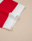 Stripe Colorblock Short Sleeve Oversize Tunic Tee