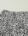Leopard Denim Buttoned Overlap Shorts