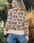 Western Bows & Horseshoes Long Sleeve Sweater
