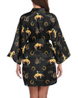 Baha Ranch Rodeo Cowboy Satin Kimono Sleeve Robe