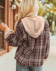 Lauren Plaid Patchwork Long Sleeve Hooded Top