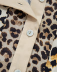 Leopard Patchwork 3/4 Sleeve Buttoned Shirt