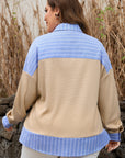 Evelynn Waffle Knit Collared PLUS Top