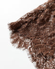 Solid Lace Patchwork Short Sleeve Maxi Dress