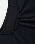 Asymmetric Ruffle Shoulder One Piece Swimsuit