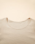 Solid Ruffle Short Sleeve Blouse